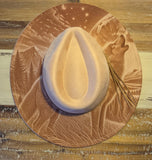 Howling wolf Hat, Bird Burned cowgirl Cowboy Hat: Engraved Suede/Felt Boho Fedora, Felt Wide brim hat Western Hat Festivals