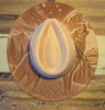 Howling wolf Hat, Bird Burned cowgirl Cowboy Hat: Engraved Suede/Felt Boho Fedora, Felt Wide brim hat Western Hat Festivals