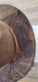 Cowgirl and Horse Burned Hat, Floral Burned cowgirl Cowboy Hat: Engraved Suede/Felt Boho Fedora, Felt Wide brim hat Western Hat Festivals