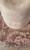 Deer, Mountain, Stag Burned cowgirl Cowboy Hat: Engraved Suede/Felt Boho Fedora, Felt Wide brim hat Western Hat Festivals