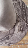 Cowgirl Boots and Barn, Meadow Cowgirl Burned Hat, Floral Burned cowgirl Cowboy Hat: Engraved Suede Boho Fedora, Wide brim hat Western Hat