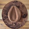 Horse and Peonies, Peony Burned cowgirl Cowboy Hat: Engraved Suede Boho Fedora, Wide brim hat Western Hat Festivals
