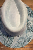 South African Protea Burned Hat, Protea Australia  Floral Burned cowgirl Cowboy Hat: Engraved Suede/Felt Boho Fedora, Felt Wide brim hat