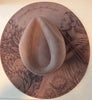 South African Protea Burned Hat, Protea Australia  Floral Burned cowgirl Cowboy Hat: Engraved Suede/Felt Boho Fedora, Felt Wide brim hat