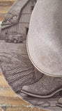 Cowgirl Boots and Barn, Meadow Cowgirl Burned Hat, Floral Burned cowgirl Cowboy Hat: Engraved Suede Boho Fedora, Wide brim hat Western Hat