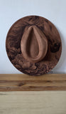 Horse and Peonies, Peony Burned cowgirl Cowboy Hat: Engraved Suede/Felt Boho Fedora, Felt Wide brim hat Western Hat Festivals
