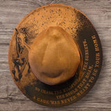 Horse, galloping horse Burned Hat, Floral Burned cowgirl Cowboy Hat: Engraved Suede/Felt Boho Fedora, Felt Wide brim hat
