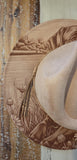 Labrador, dog lover Burned cowgirl Cowboy Hat: Engraved Suede/Felt Boho Fedora, Felt Wide brim hat Western Hat Festivals