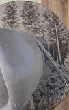 Howling Wolf Burned Hat, cowgirl Burned Mountain Cowboy Hat: Engraved Suede/Felt Boho Fedora, Felt Wide brim hat Western Hat Festivals