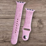 Engraved Boho 60s 70s Peace Groovy Gift for Apple Watch Silicone Sports Band/Strap  38mm/40mm/41mm/42mm/44mm/45mm/46mm/49mm