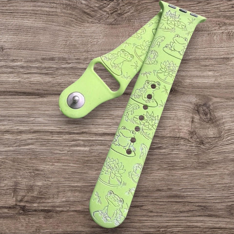 Engraved Frogs Gift for Apple Watch Silicone Sports Band/Strap  38mm/40mm/41mm/42mm/44mm/45mm/46mm/49mm