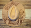 Labrador, dog lover Burned cowgirl Cowboy Hat: Engraved Suede/Felt Boho Fedora, Felt Wide brim hat Western Hat Festivals